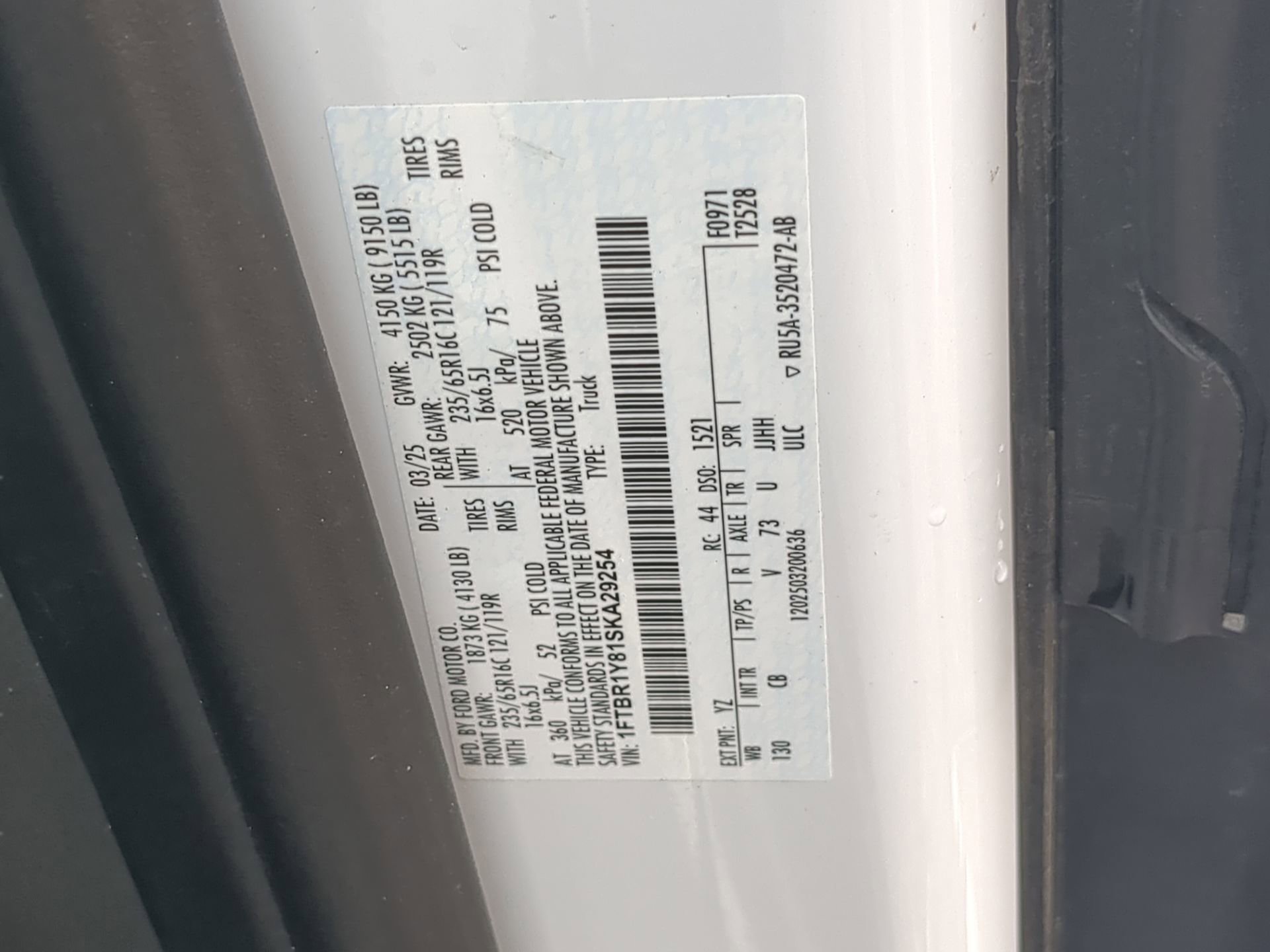 Certified 2025 Ford Transit 250 Low Roof w/ Exterior Upgrade Package RWD image 69