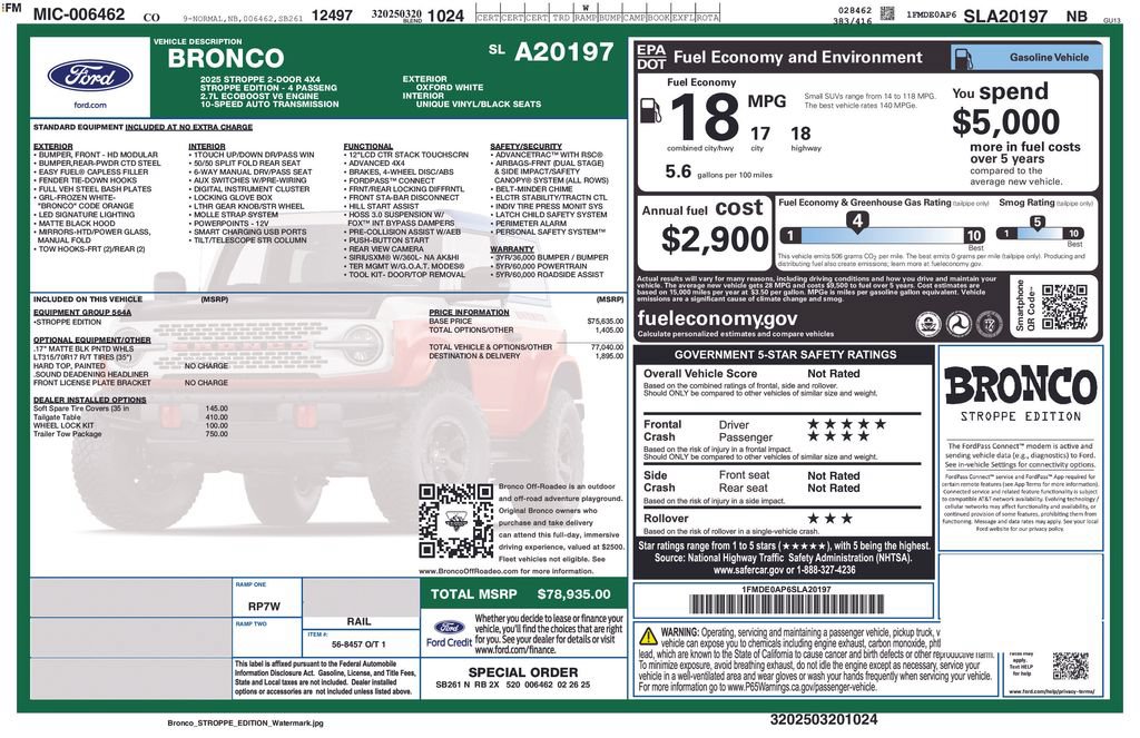Certified 2025 Ford Bronco Stroppe Edition AWD/4WD image 30