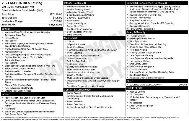 Used 2021 MAZDA CX-5 Touring image 5