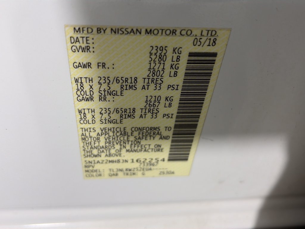 Used 2018 Nissan Murano SL w/ Cargo Package AWD/4WD image 9