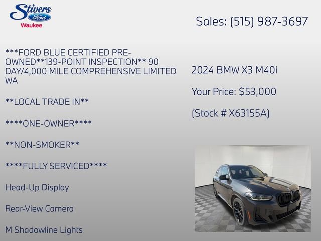 Used 2024 BMW X3 M40i w/ Premium Package image 21
