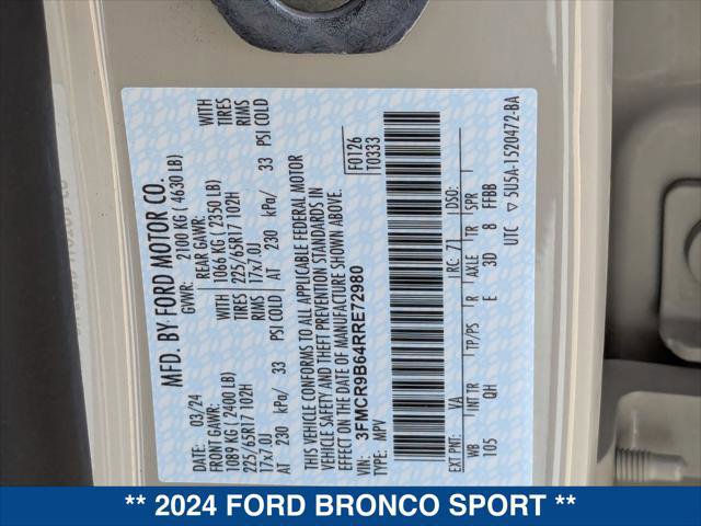 Certified 2024 Ford Bronco Sport Big Bend w/ Convenience Package image 25