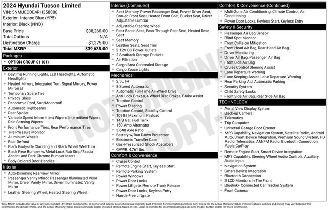 Used 2024 Hyundai Tucson Limited AWD/4WD image 27