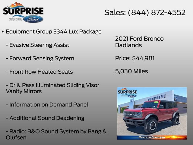 Certified 2021 Ford Bronco Badlands AWD/4WD image 13