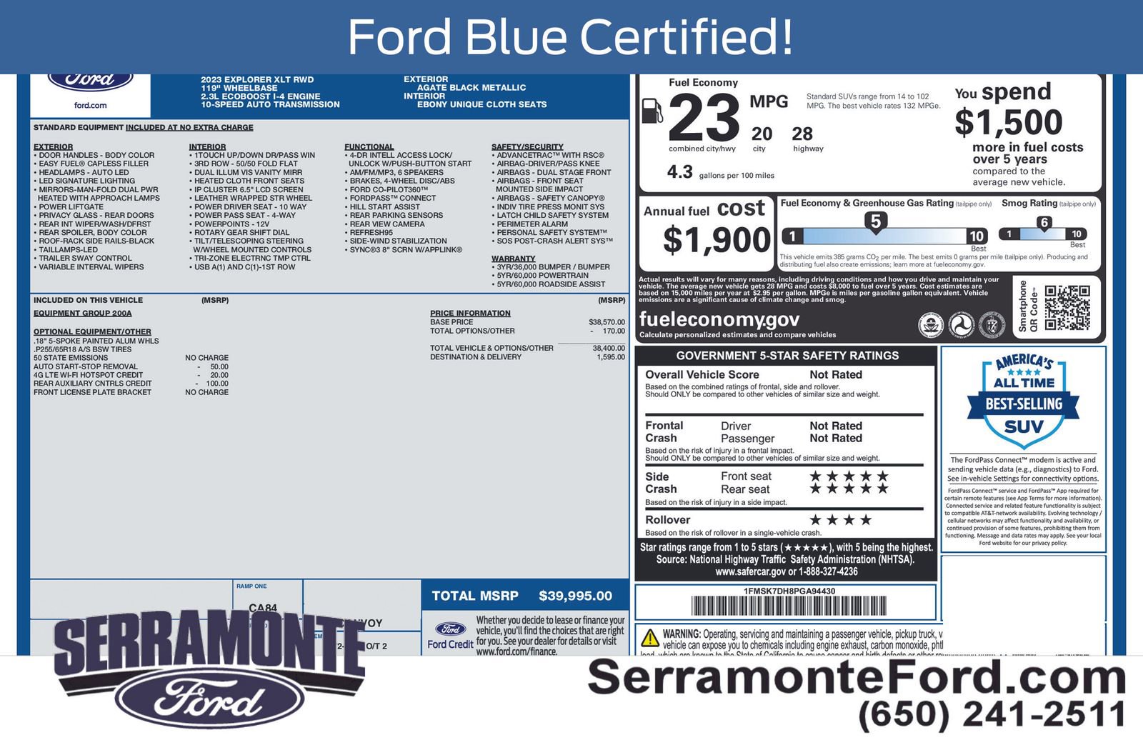 Certified 2023 Ford Explorer XLT RWD image 13