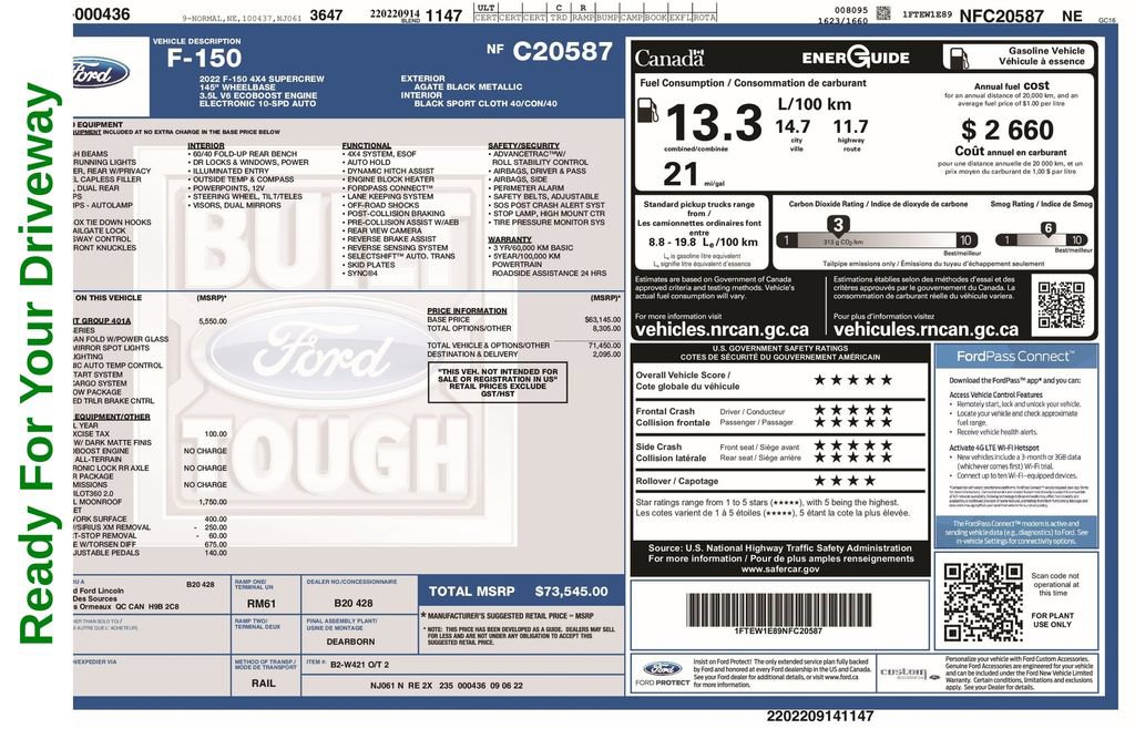 Certified 2022 Ford F150 Tremor w/ Equipment Group 401A Mid AWD/4WD image 6