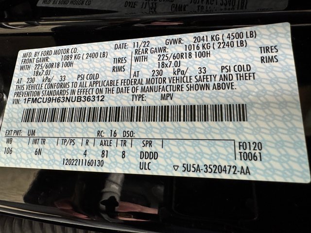 Certified 2022 Ford Escape SEL image 30