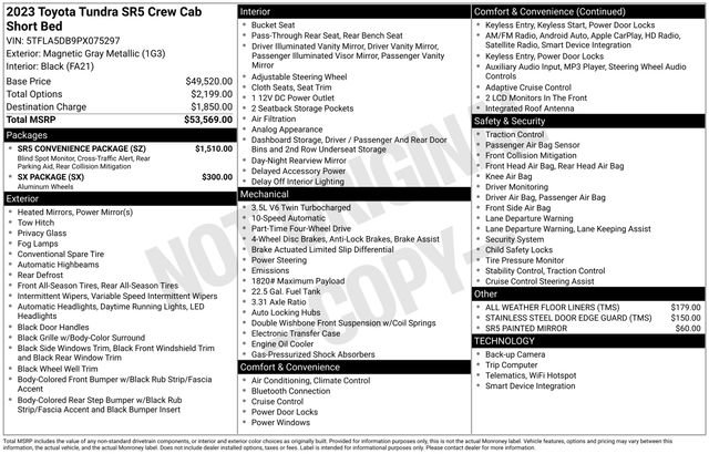 Used 2023 Toyota Tundra SR5 w/ SR5 Convenience Package AWD/4WD image 6