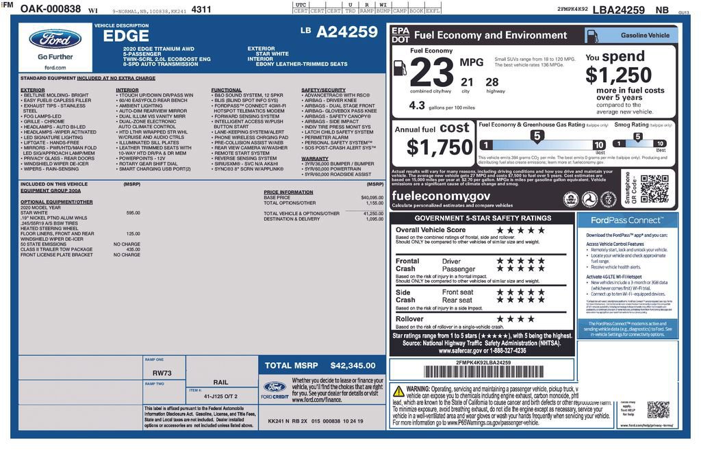 Certified 2020 Ford Edge Titanium w/ Class II Trailer Tow Package image 25
