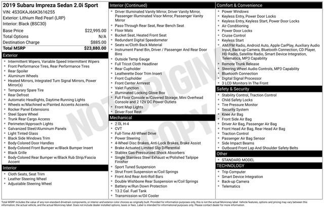 Used 2019 Subaru Impreza 2.0i Sport image 33