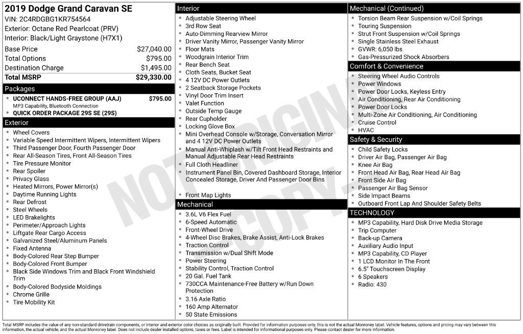 Used 2019 Dodge Grand Caravan SE w/ UConnect Hands-Free Group FWD image 25