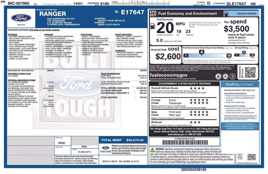 Certified 2025 Ford Ranger XLT w/ Black Appearance Package AWD/4WD image 30