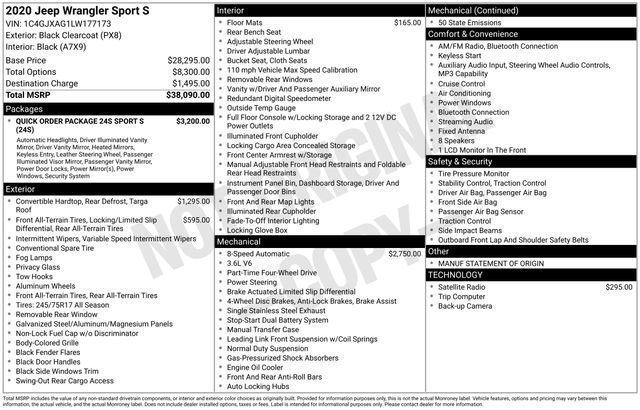 Used 2020 Jeep Wrangler Sport image 34