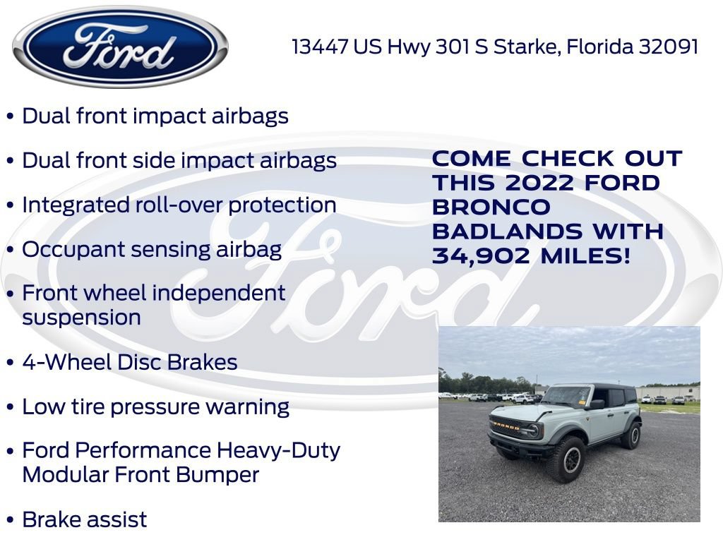 Certified 2022 Ford Bronco Badlands w/ Sasquatch Package AWD/4WD image 21