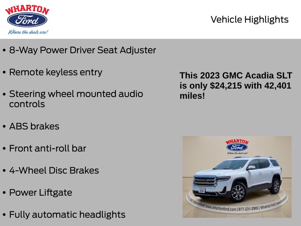 Used 2023 GMC Acadia SLT FWD image 10