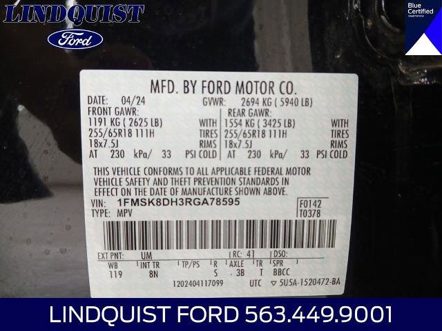 Certified 2024 Ford Explorer XLT AWD/4WD image 24