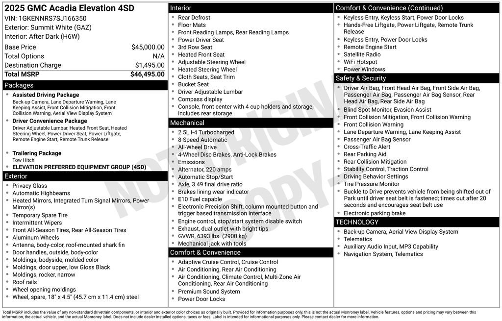Used 2025 GMC Acadia Elevation image 32