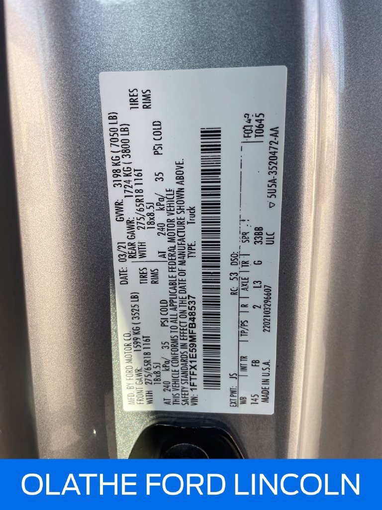Certified 2021 Ford F150 XLT w/ Equipment Group 302A High AWD/4WD image 18