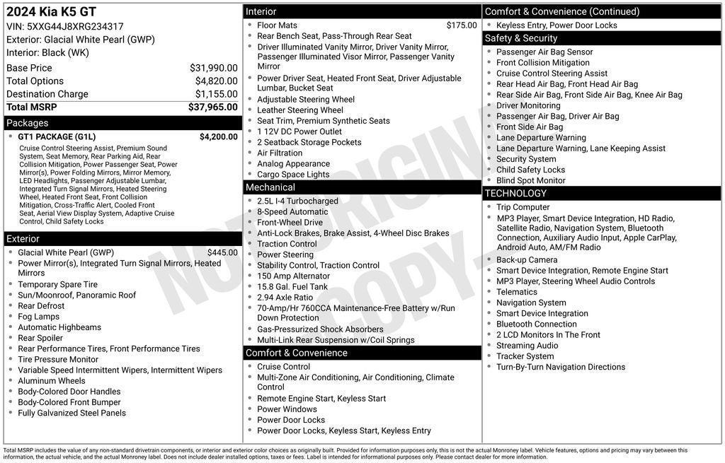 Used 2024 Kia K5 GT w/ GT1 Package FWD image 37