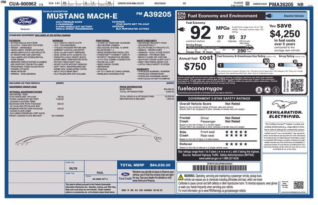 Certified 2023 Ford Mustang Mach-E Premium w/ Mustang Nite Pony Package AWD/4WD image 5