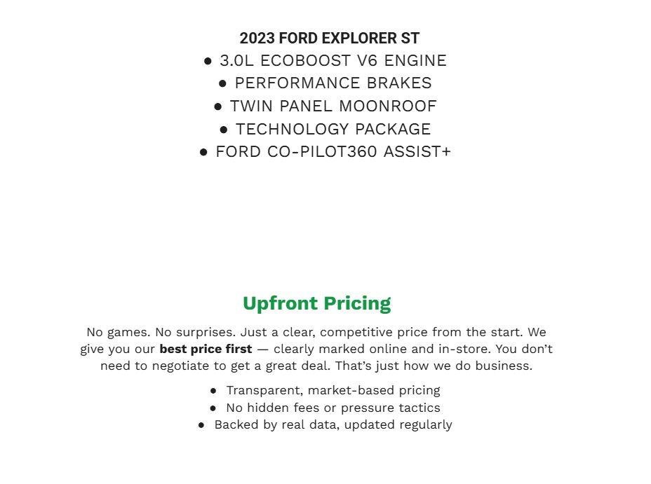 Certified 2023 Ford Explorer ST w/ Equipment Group 401A AWD/4WD image 2