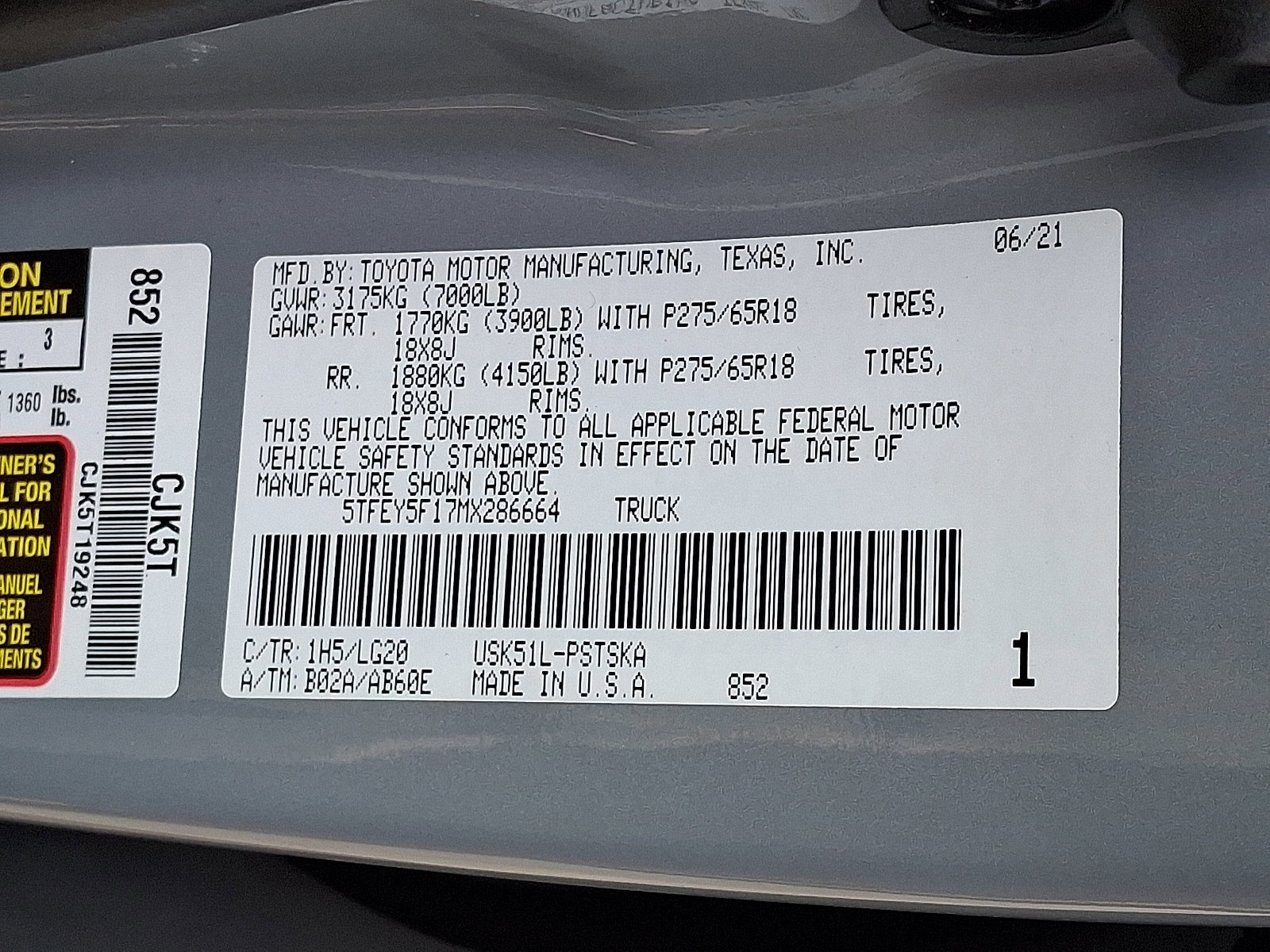 Used 2021 Toyota Tundra SR5 w/ TRD 18" Wheel Package (TMS) image 27