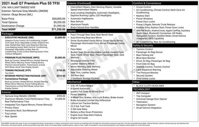 Used 2021 Audi Q7 3.0T Premium Plus w/ Executive Package image 11