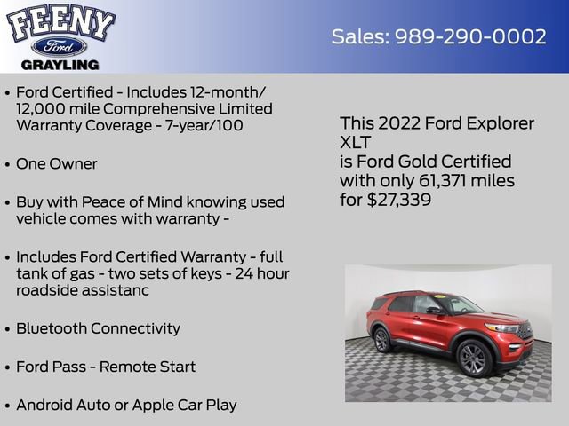 Certified 2022 Ford Explorer XLT w/ Equipment Group 202A image 10
