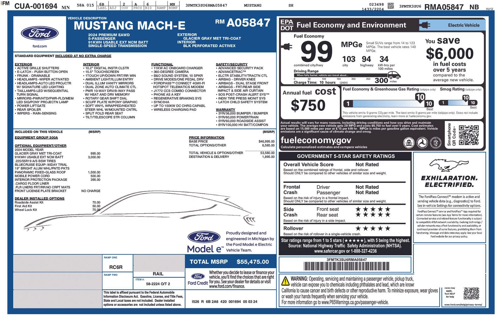 Certified 2024 Ford Mustang Mach-E Premium AWD/4WD image 5