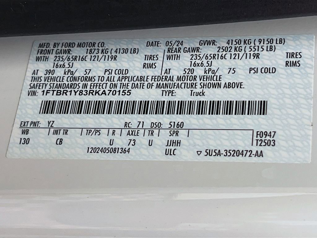 Certified 2024 Ford Transit 250 Low Roof w/ Exterior Upgrade Package RWD image 33