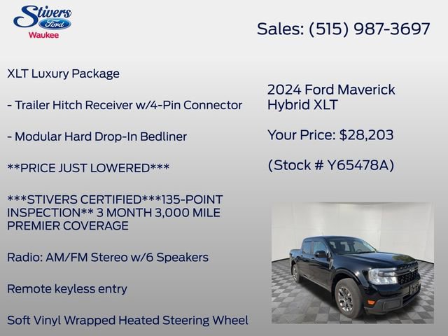 Certified 2024 Ford Maverick XLT w/ XLT Luxury Package FWD image 16