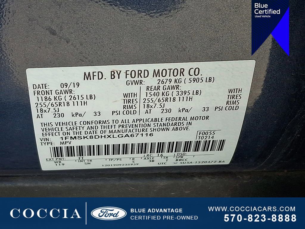 Certified 2020 Ford Explorer XLT w/ Equipment Group 202A AWD/4WD image 26