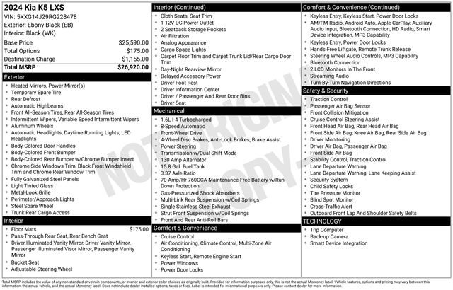 Used 2024 Kia K5 LXS FWD image 9