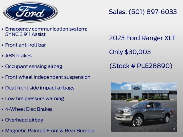 Certified 2023 Ford Ranger XLT w/ Equipment Group 301A Mid RWD image 32