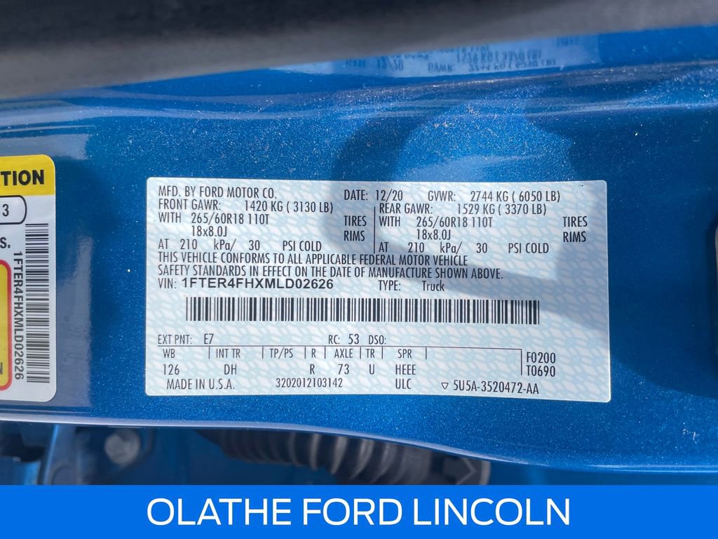 Certified 2021 Ford Ranger Lariat w/ Equipment Group 501A High AWD/4WD image 16