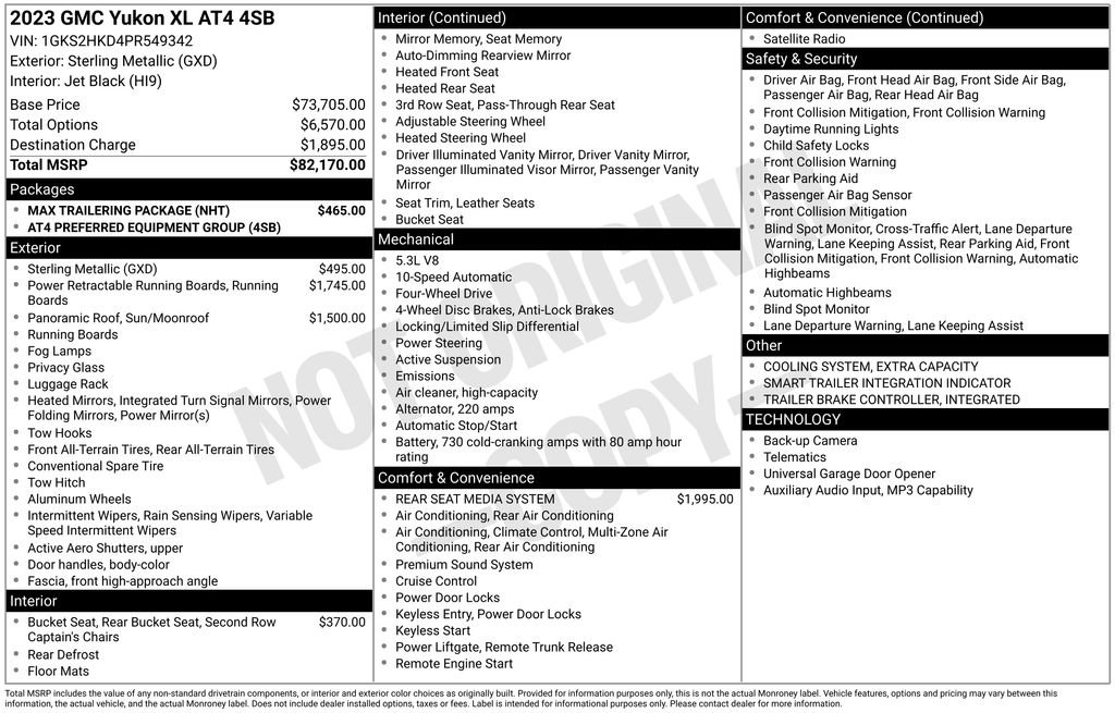 Used 2023 GMC Yukon XL AT4 w/ Max Trailering Package AWD/4WD image 5
