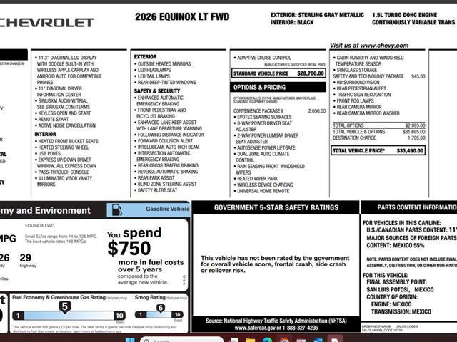 Used 2026 Chevrolet Equinox LT w/ Convenience Package II FWD image 4