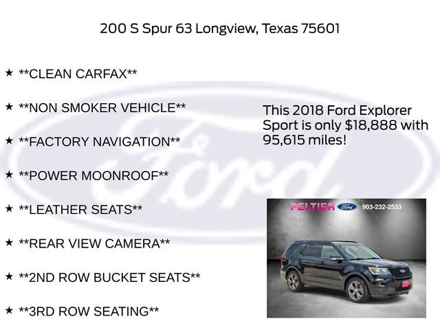 Certified 2018 Ford Explorer Sport w/ Equipment Group 401A AWD/4WD image 6