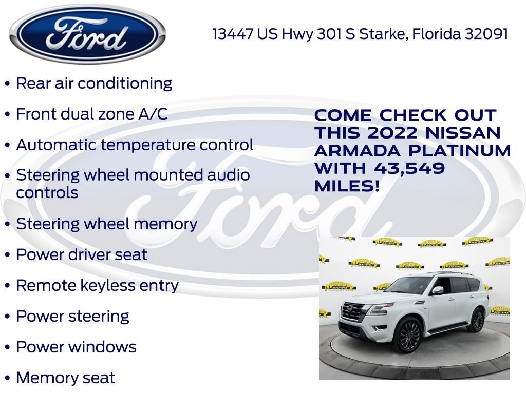 Used 2022 Nissan Armada Platinum w/ Captain's Chairs Package RWD image 25