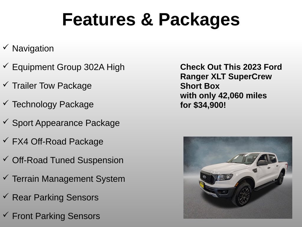 Certified 2023 Ford Ranger XLT w/ Equipment Group 302A High AWD/4WD image 4