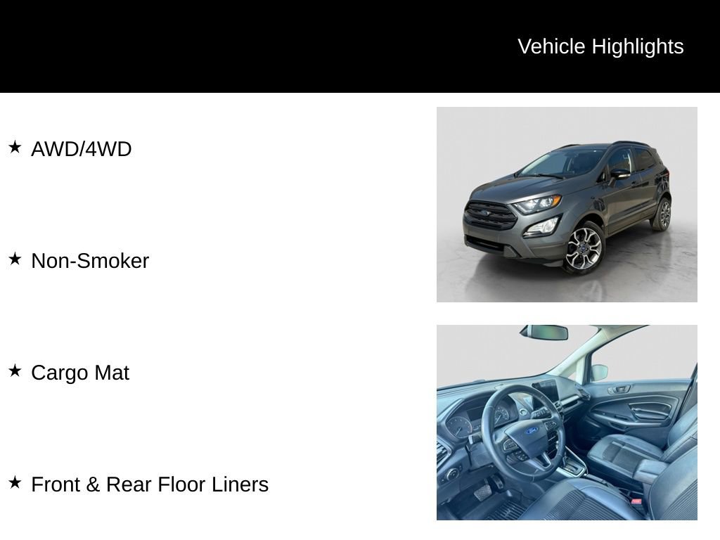 Certified 2020 Ford EcoSport SES w/ Interior Protection Package AWD/4WD image 11