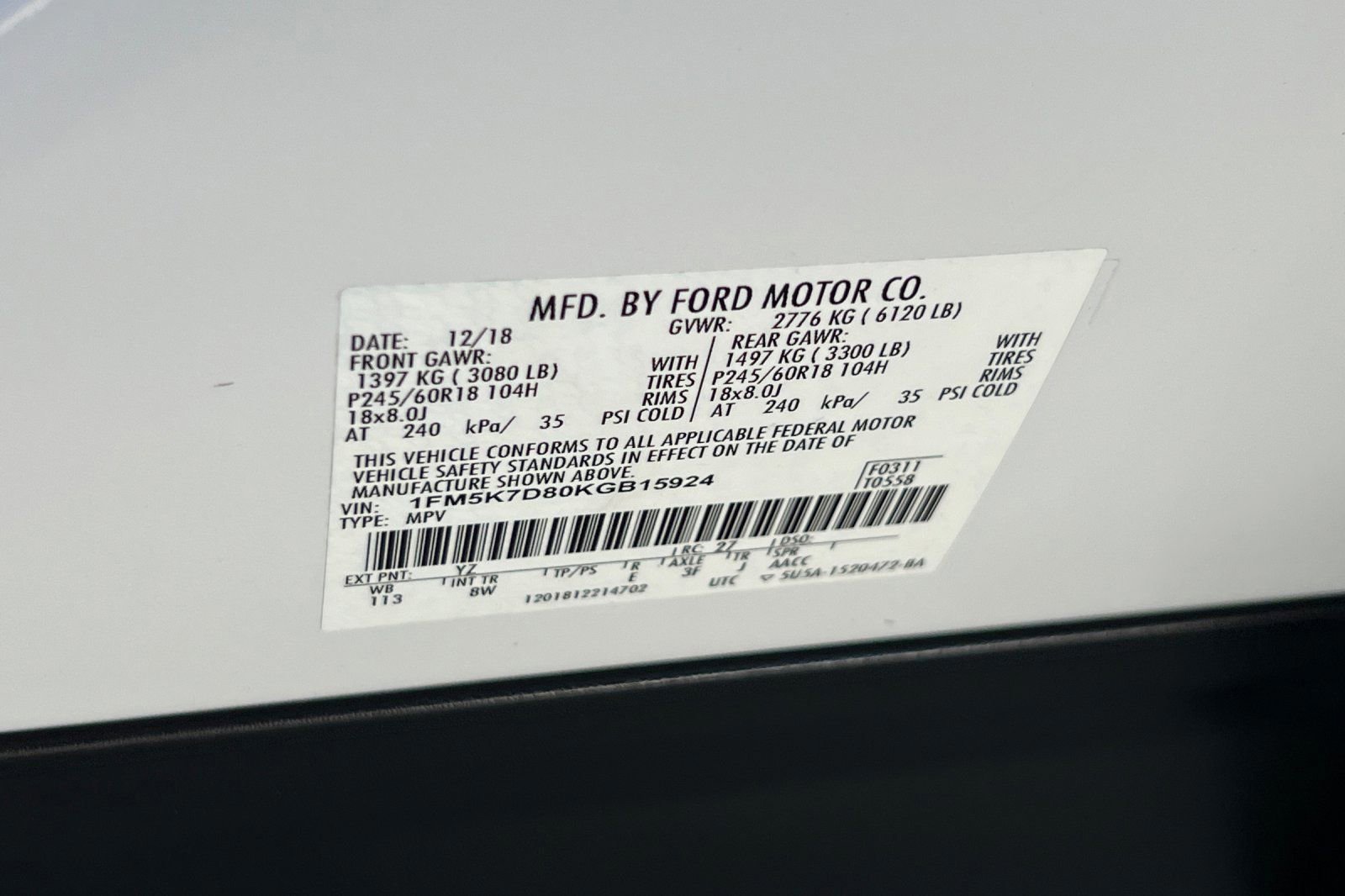 Certified 2019 Ford Explorer XLT w/ Equipment Group 201A image 29