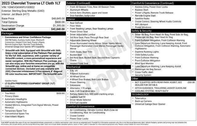 Used 2023 Chevrolet Traverse LT AWD/4WD image 3