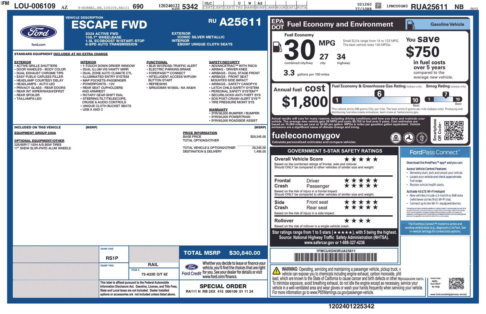 Certified 2024 Ford Escape Active FWD image 7