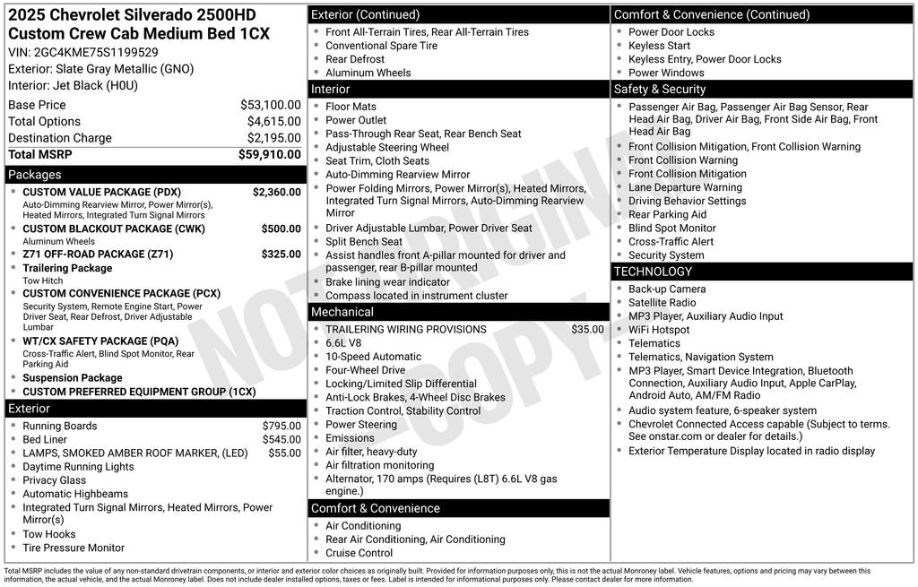 Used 2025 Chevrolet Silverado 2500 Custom w/ Custom Value Package AWD/4WD image 5