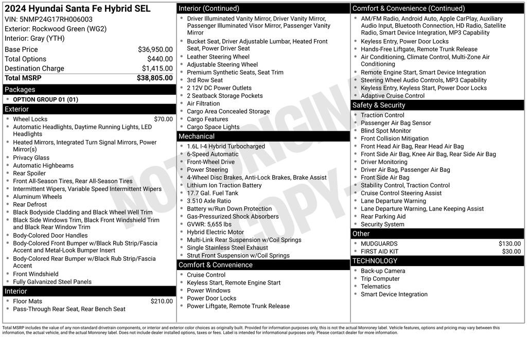 Used 2024 Hyundai Santa Fe SEL image 14