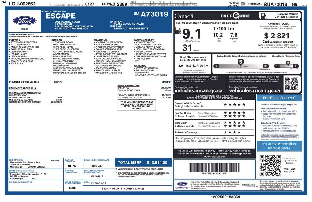 Certified 2025 Ford Escape Platinum AWD/4WD image 4