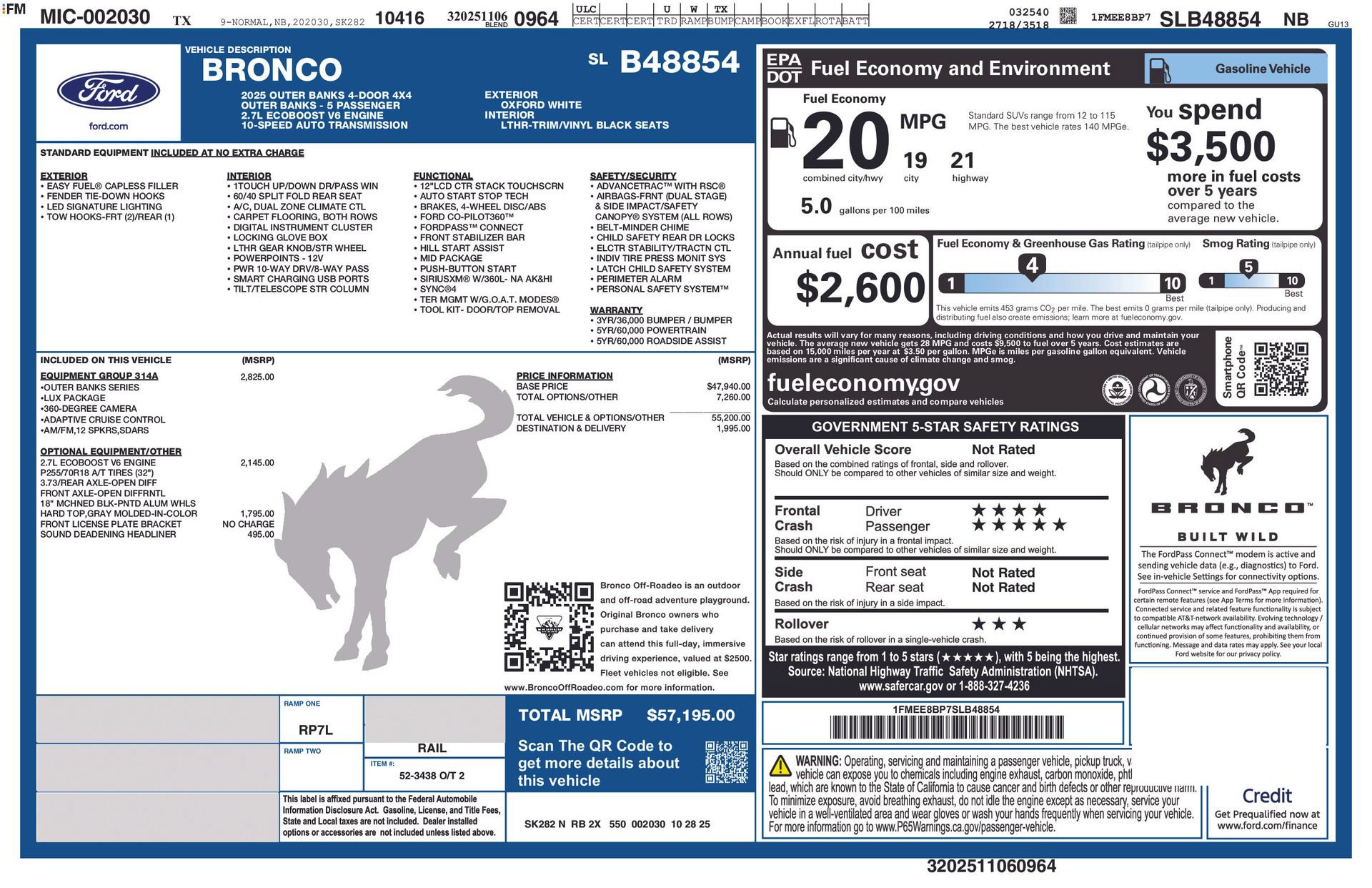 Certified 2025 Ford Bronco Outer Banks AWD/4WD image 29