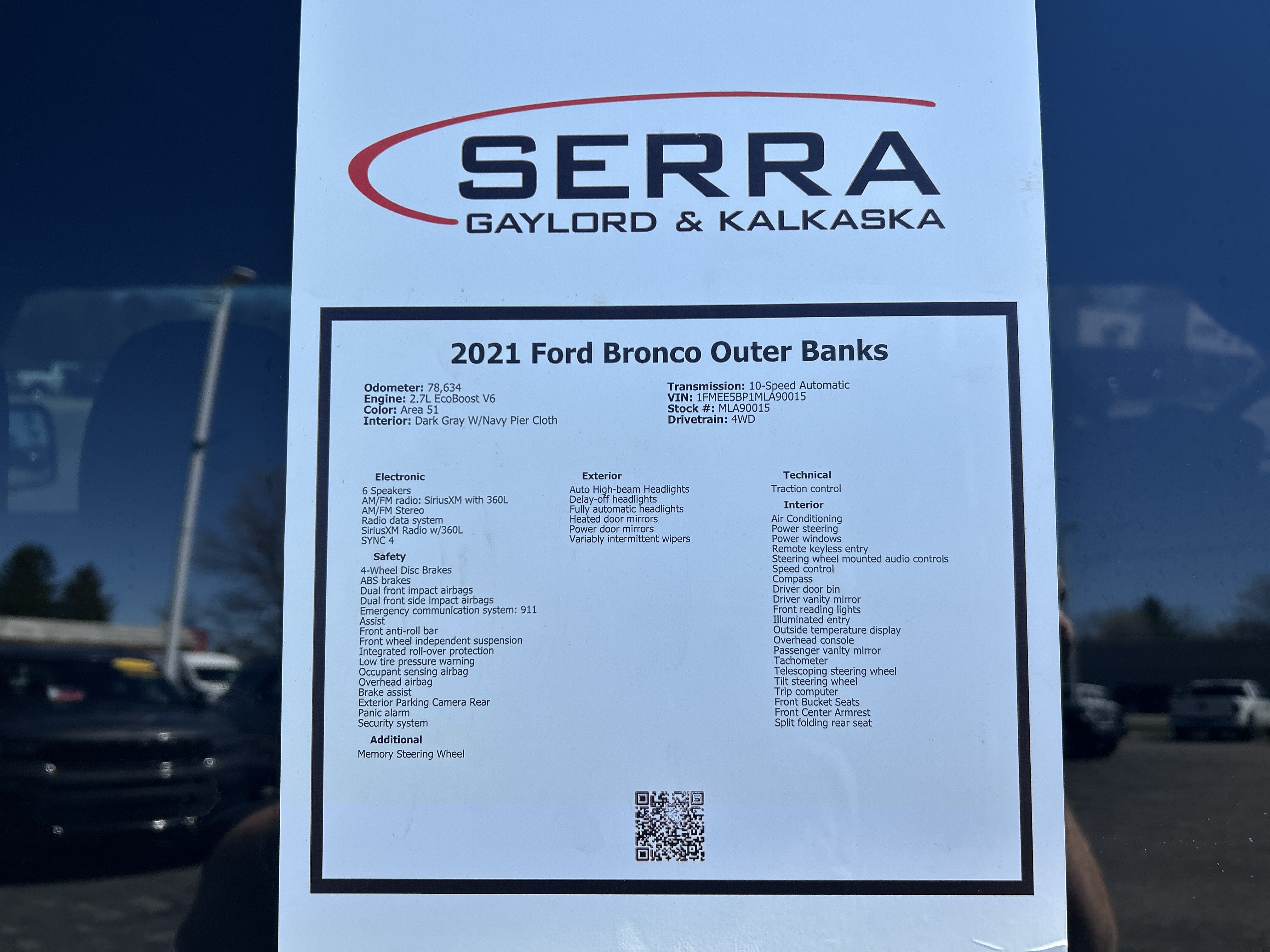 Certified 2021 Ford Bronco Outer Banks AWD/4WD image 27