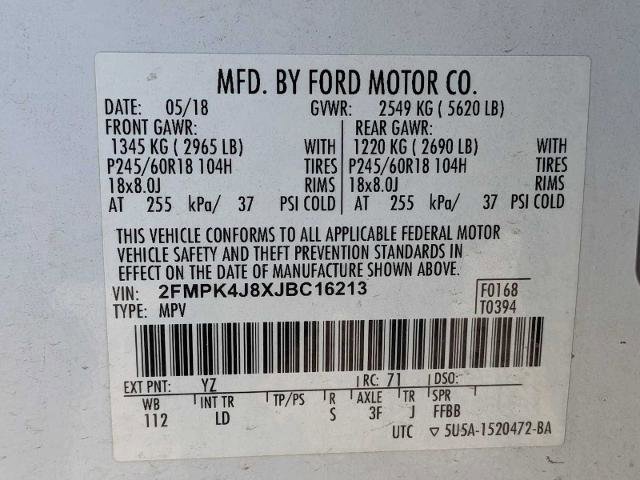 Certified 2018 Ford Edge SEL w/ Equipment Group 201A AWD/4WD image 35